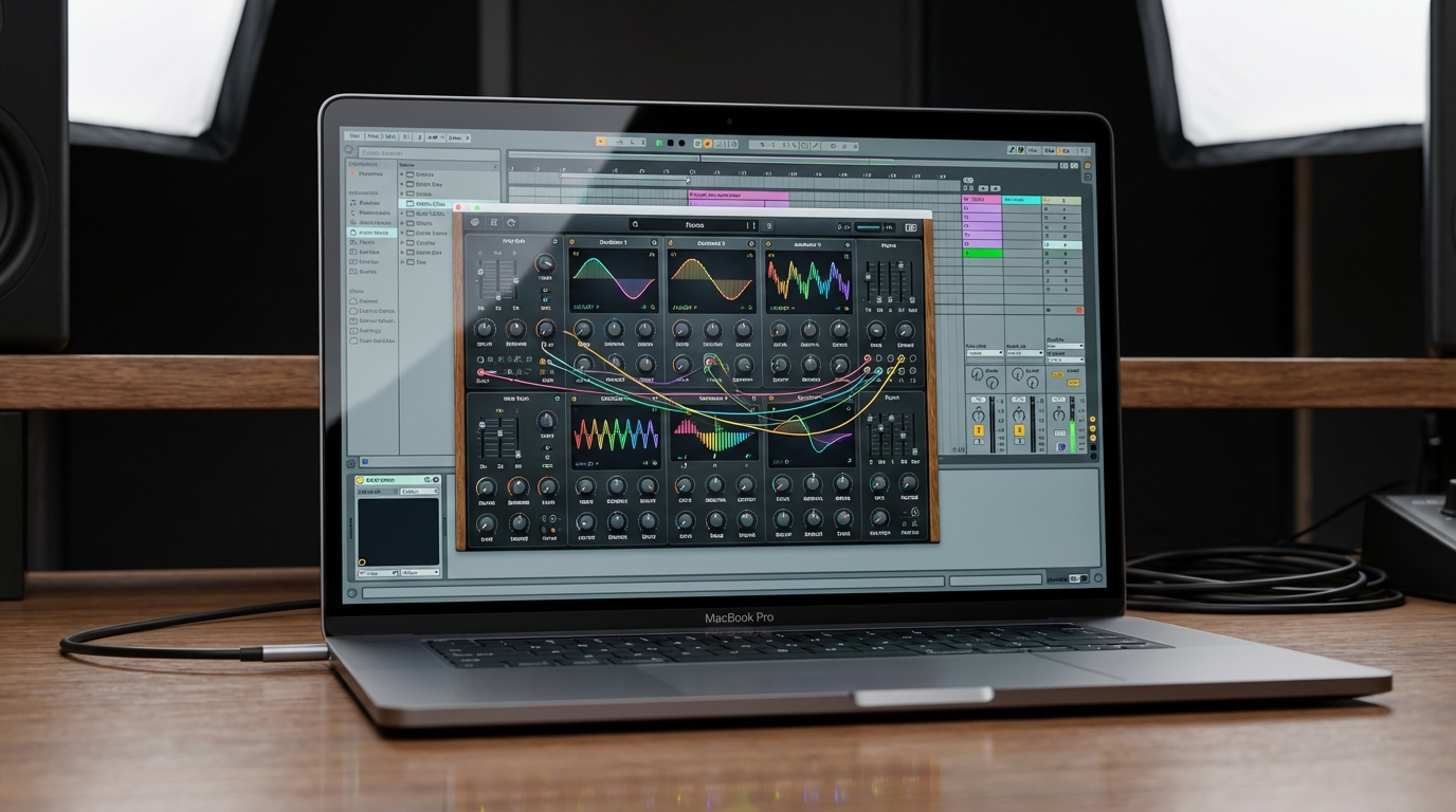 Arturia Jup 8000 V plugin interface on a laptop screen