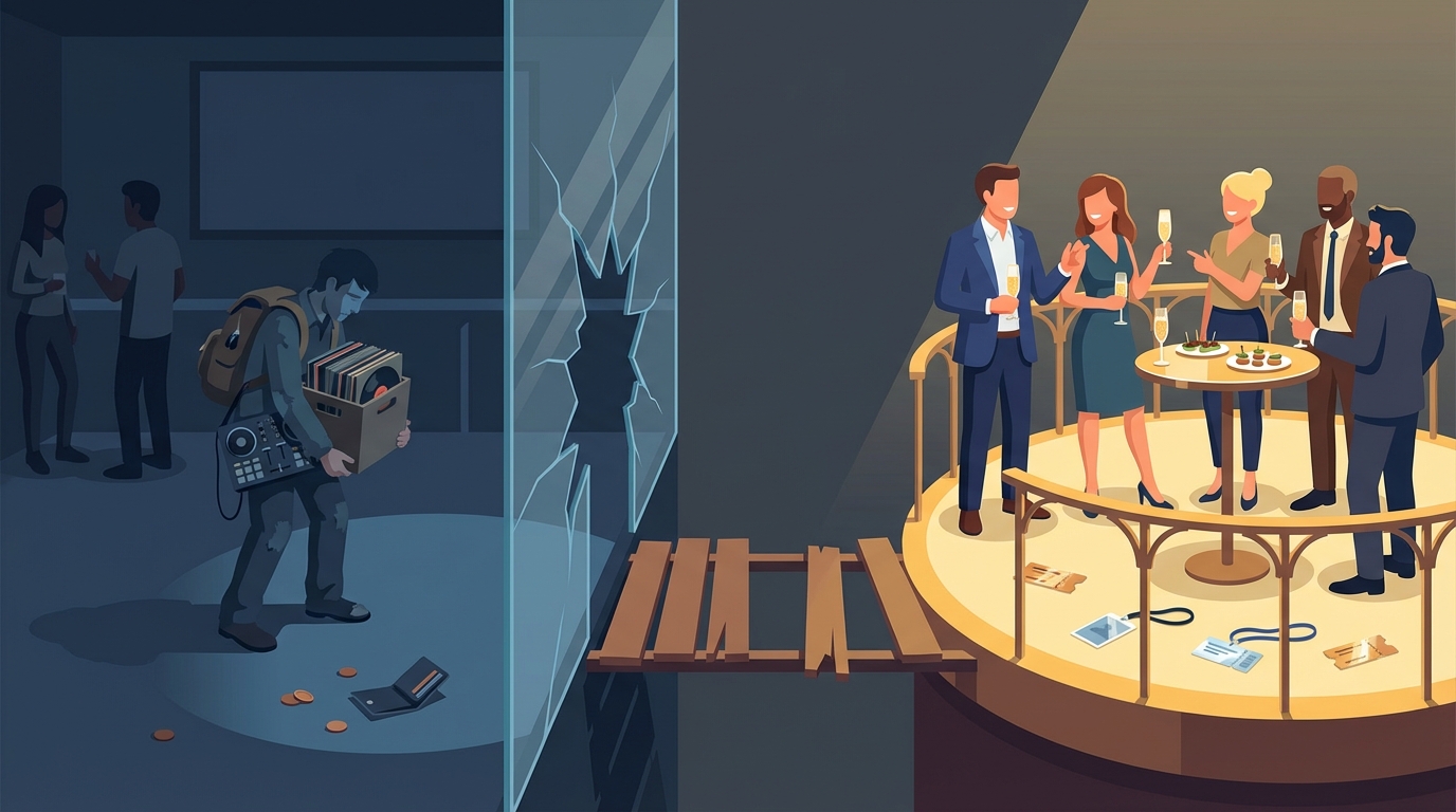 Illustration of class divide in the cultural sector