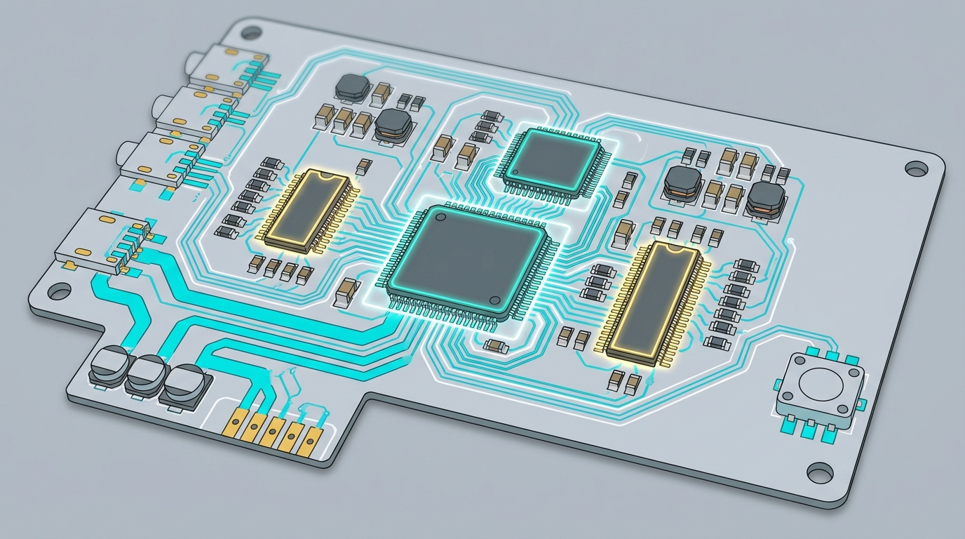 Technical schematic of DJM-V5 internal DSP and converter circuitry