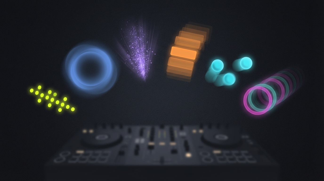 Six send effects abstract visual for DJM-V5