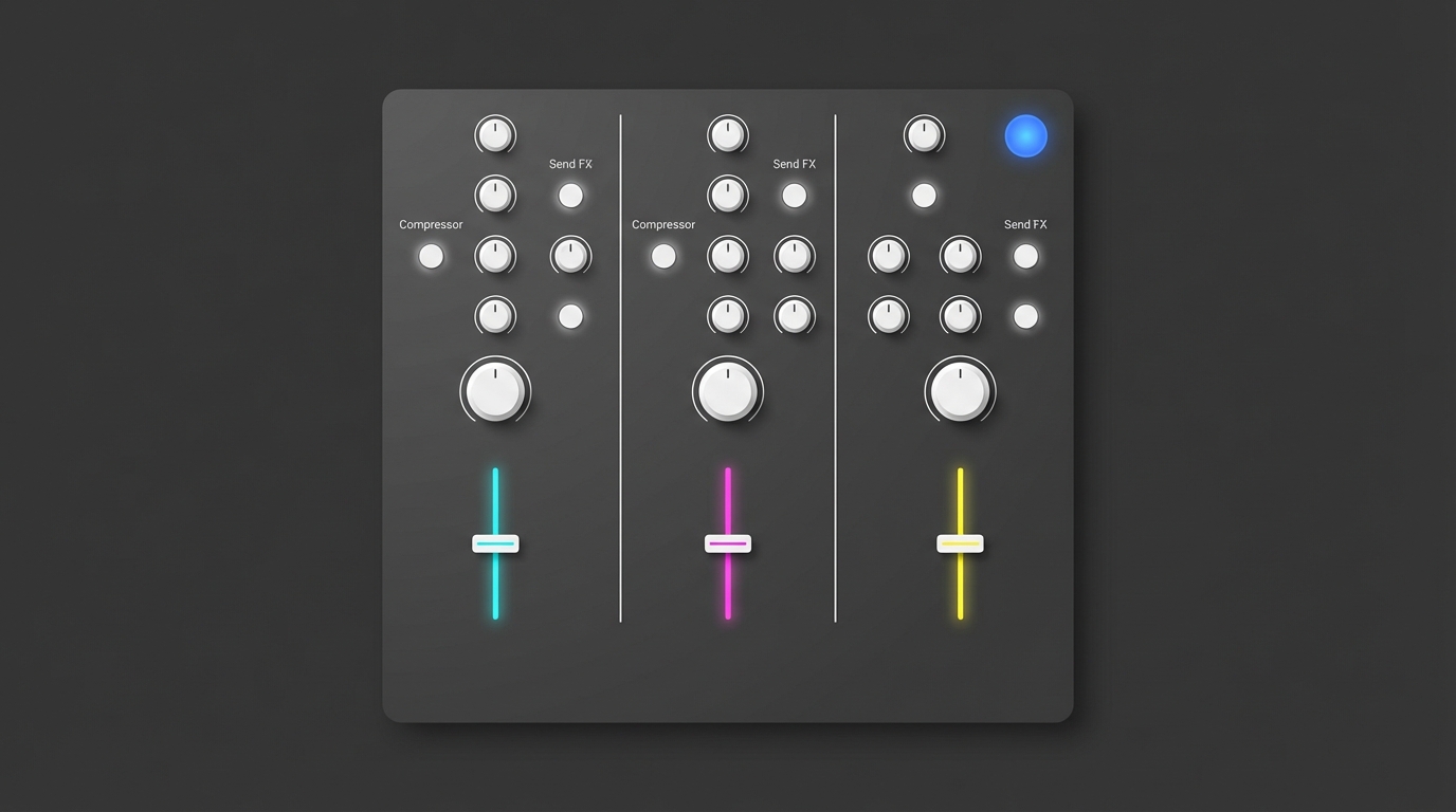 AlphaTheta DJM-V5 top-down layout