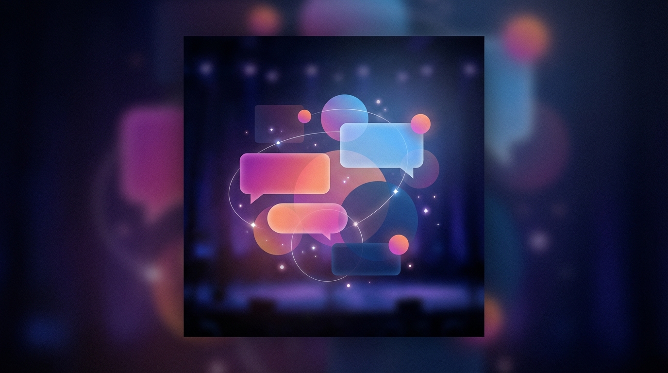 Abstract social media debate illustration