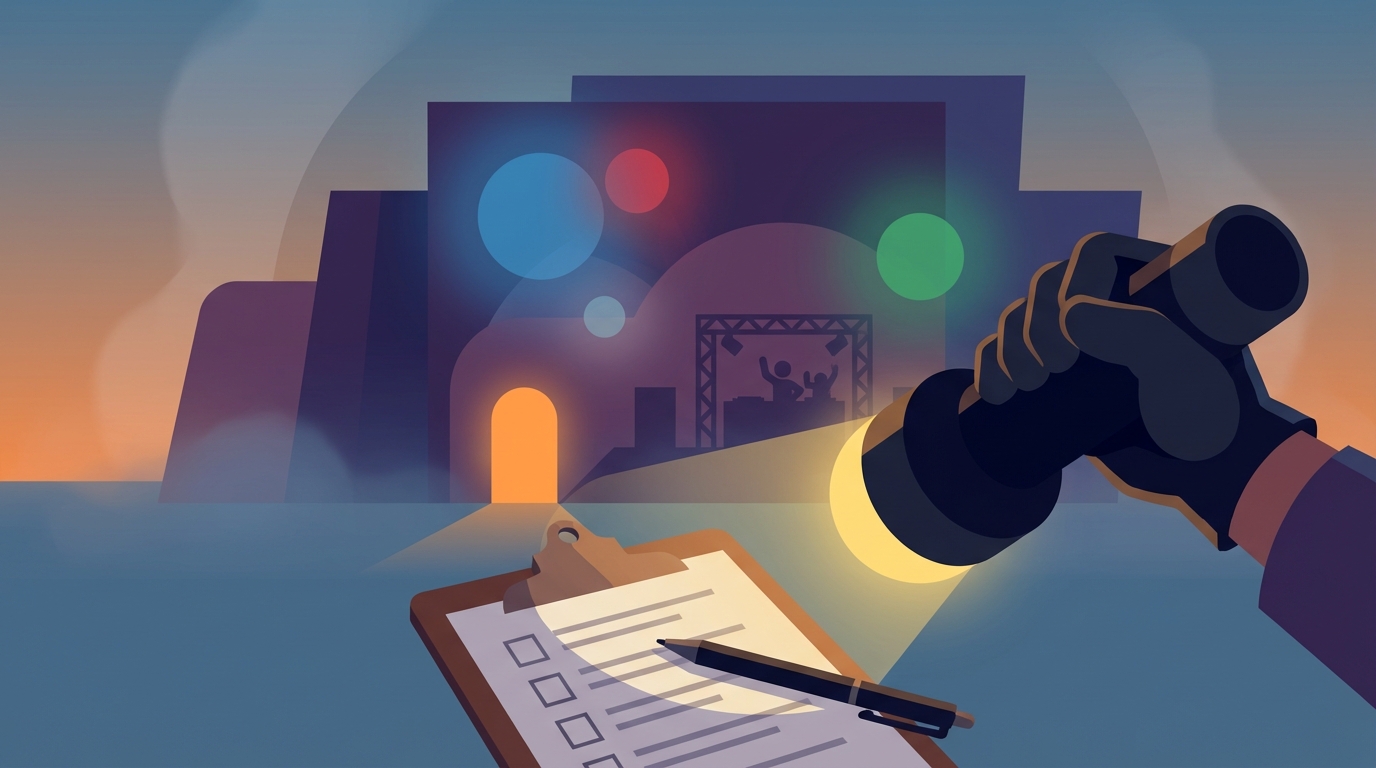 Nightclub safety inspection scene