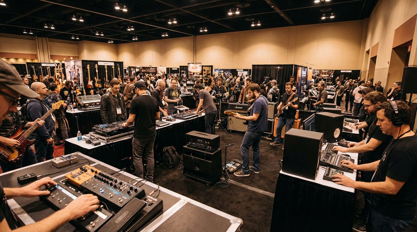 NAMM 2026 show floor booths and demos