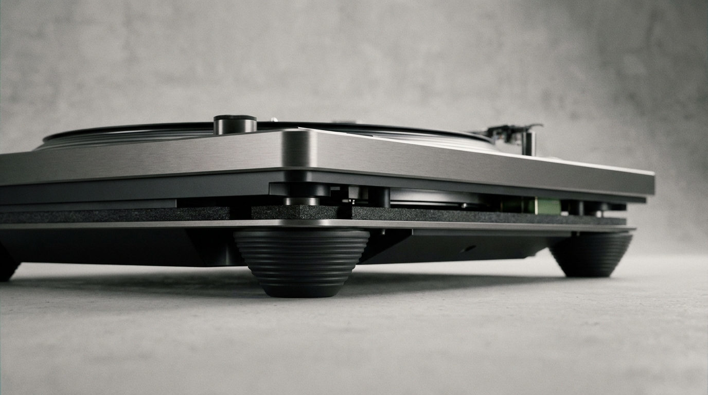 Close-up of RP-5000 MK4 chassis and anti-vibration feet