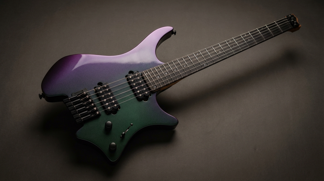 Strandberg x Jamstik Chameleon MIDI Guitar showing chameleon-style finish